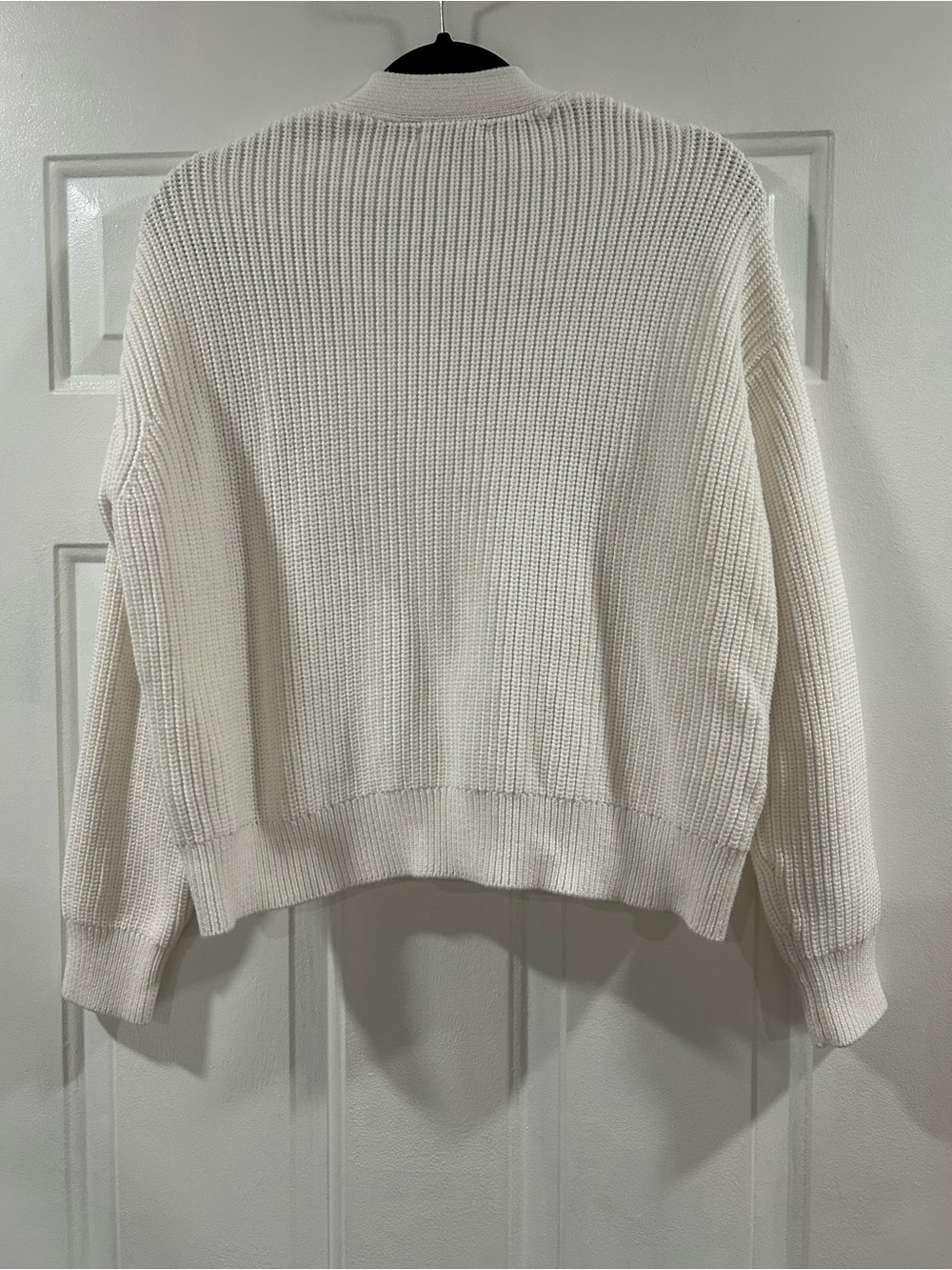Quince Cream Button-Front V-Neck Knit Cardigan 100% cotton - Picture 6 of 8